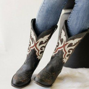 Women Stampede Western Cowboy Boot Snip Toe Black Size 6.5